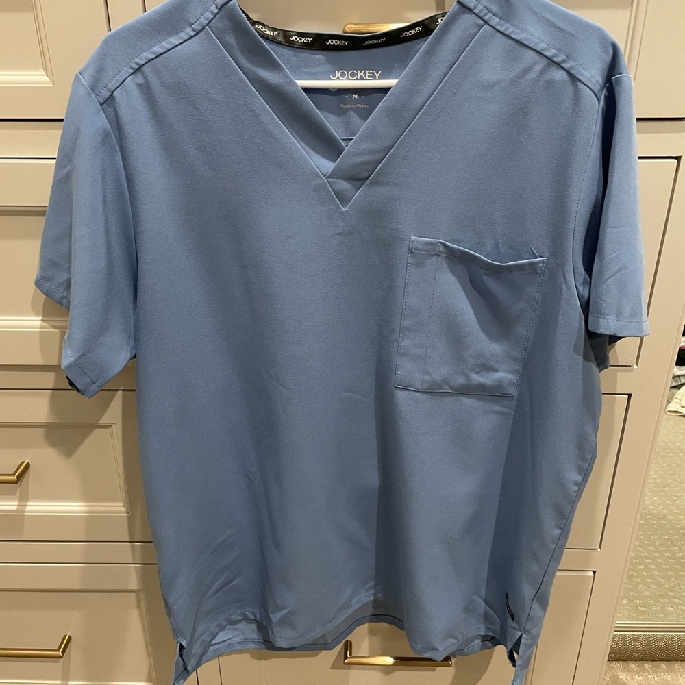 Jockey One Pocket Scrub Top in Ceil Blue